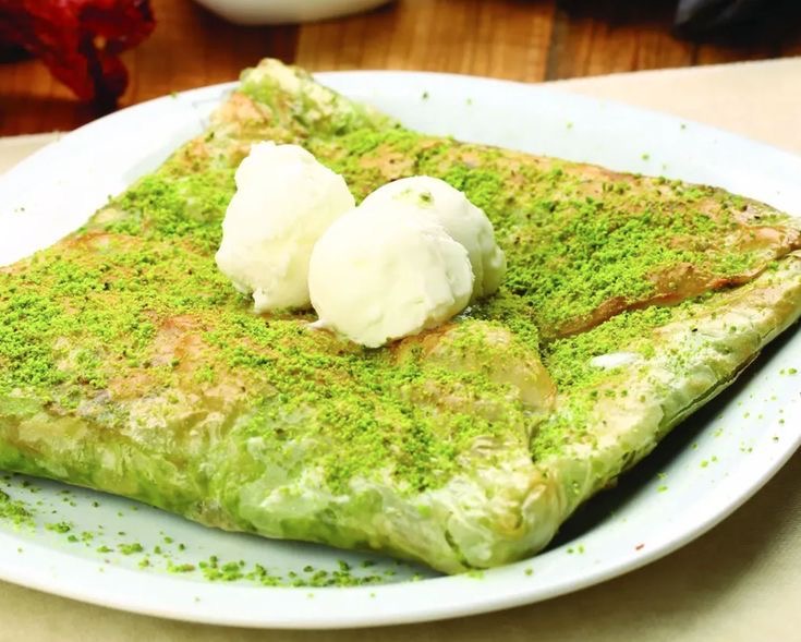 Pistachio and clotted cream katmer