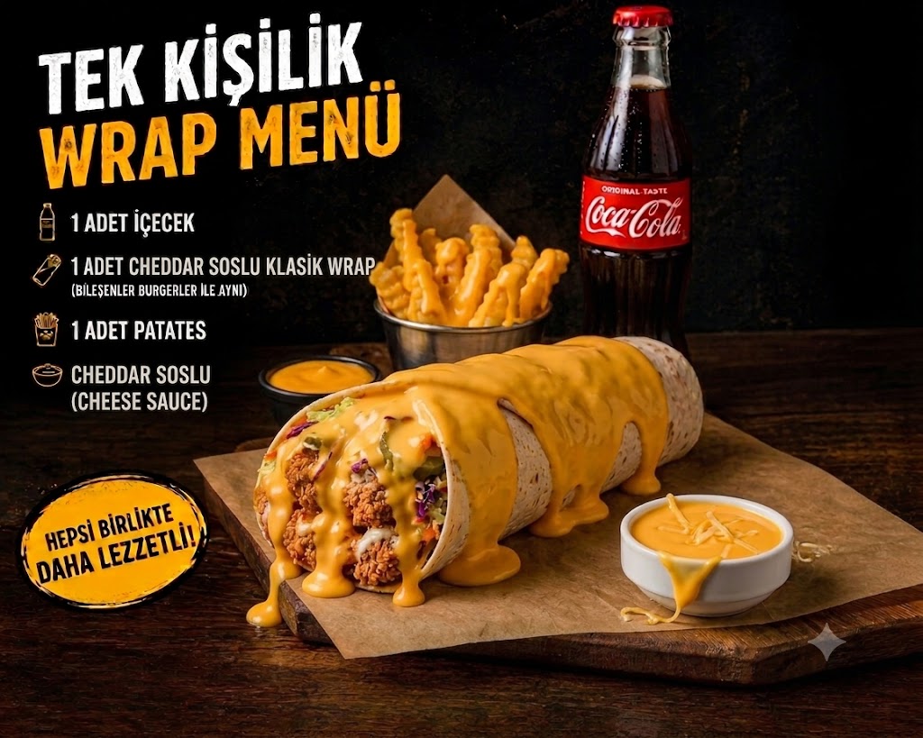 CHEDDAR SOSLU WRAP MENÜ