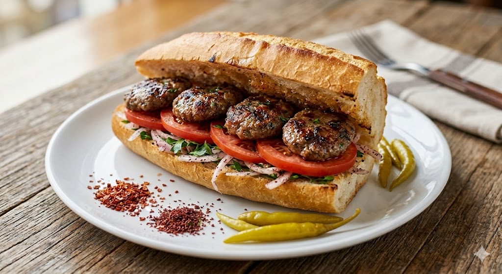Ekmek arası Köfte , meatball sandwich сэндвич с фрикадельками
