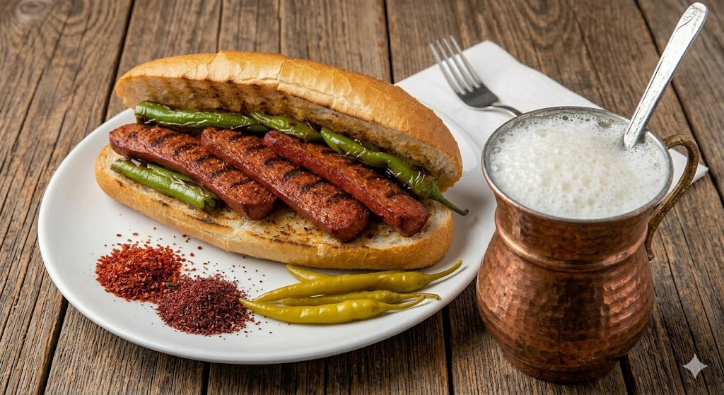 Sucuk ekmek , sausage bread , колбасный хлеб