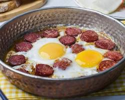 Egg with sausage