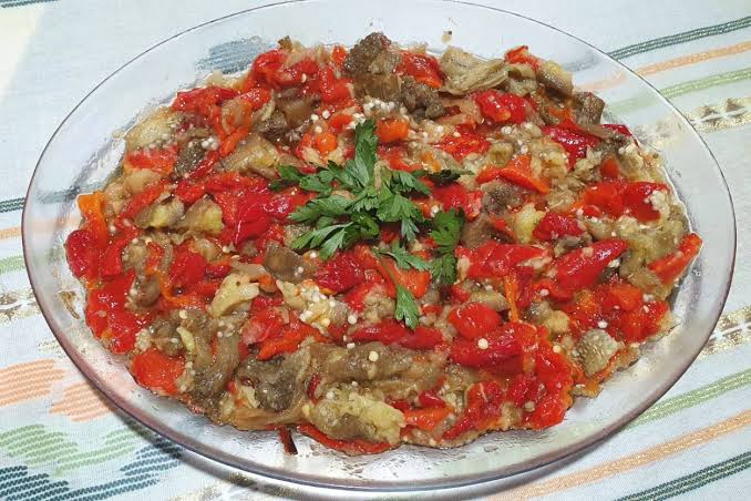 Roasted pepper and eggplant