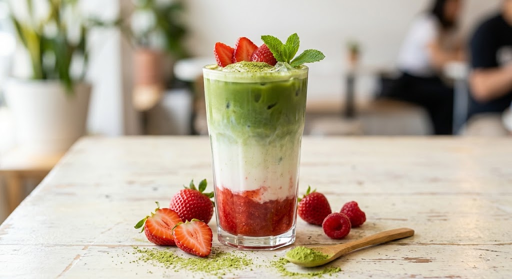 İced StrawBerry Matcha 