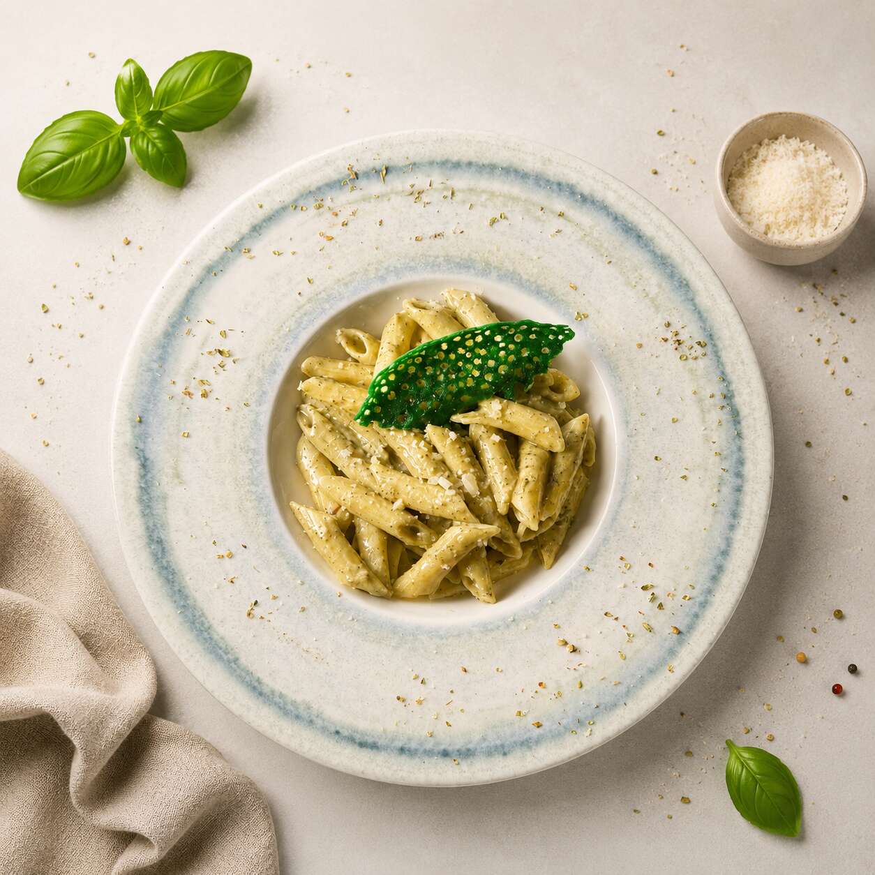 Penne with Pesto Sauce