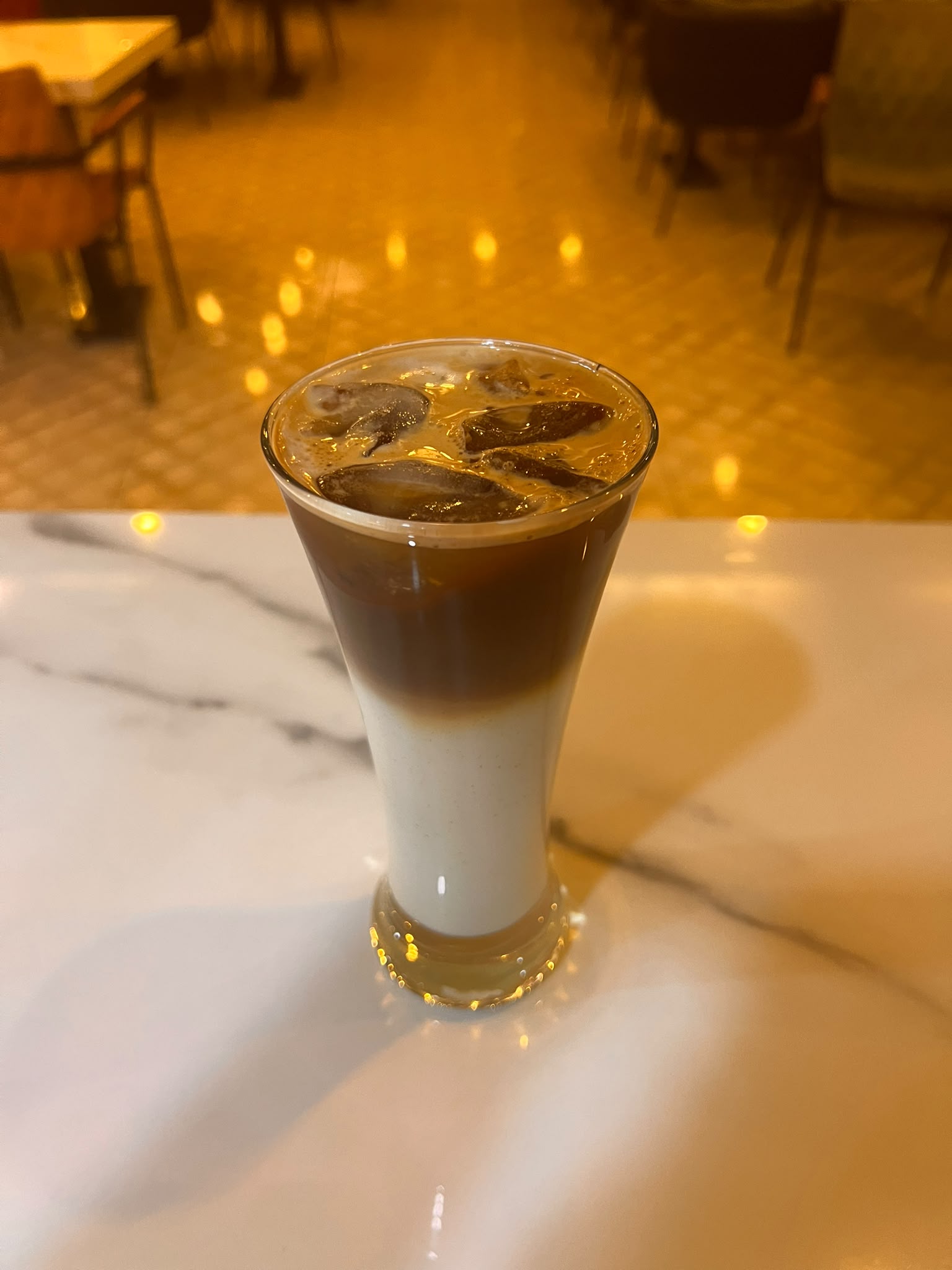 Iced hazelnut latte
