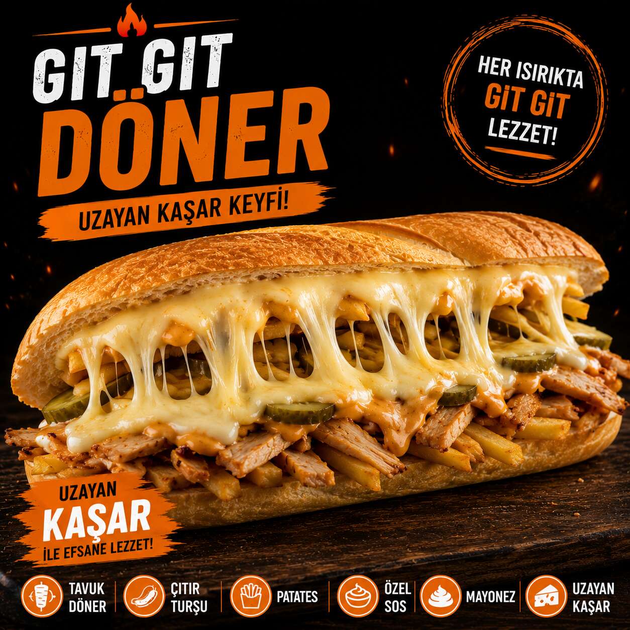 Kaşarlı Gıt-Gıt Sandviç
