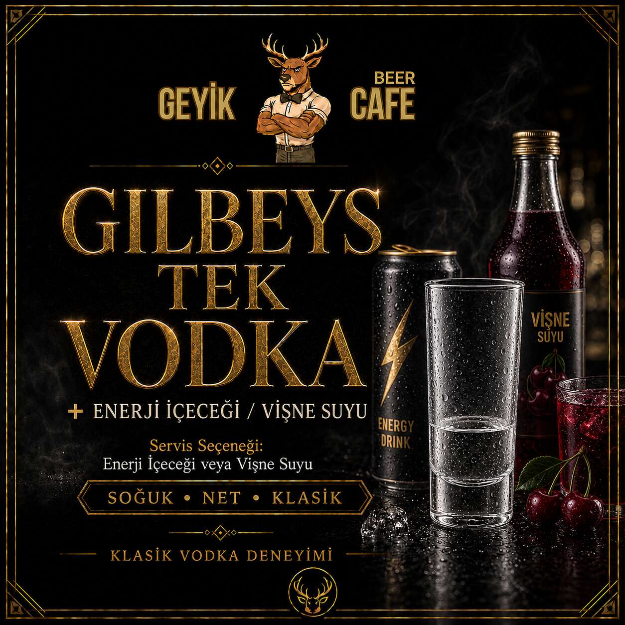 Gilbeys Single Vodka + Energy Drink or Sour Cherry