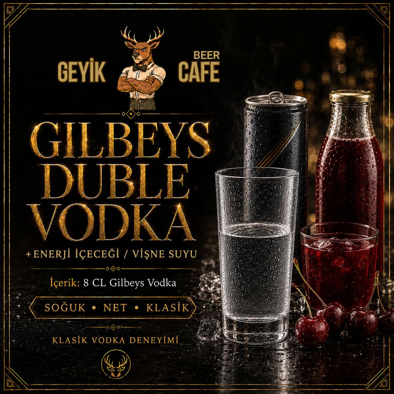 Gilbey's Double Vodka + Energy Drink or Sour Cherry