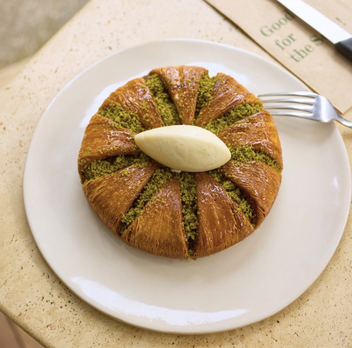Antep Pistachio Carrot Slice Croissant