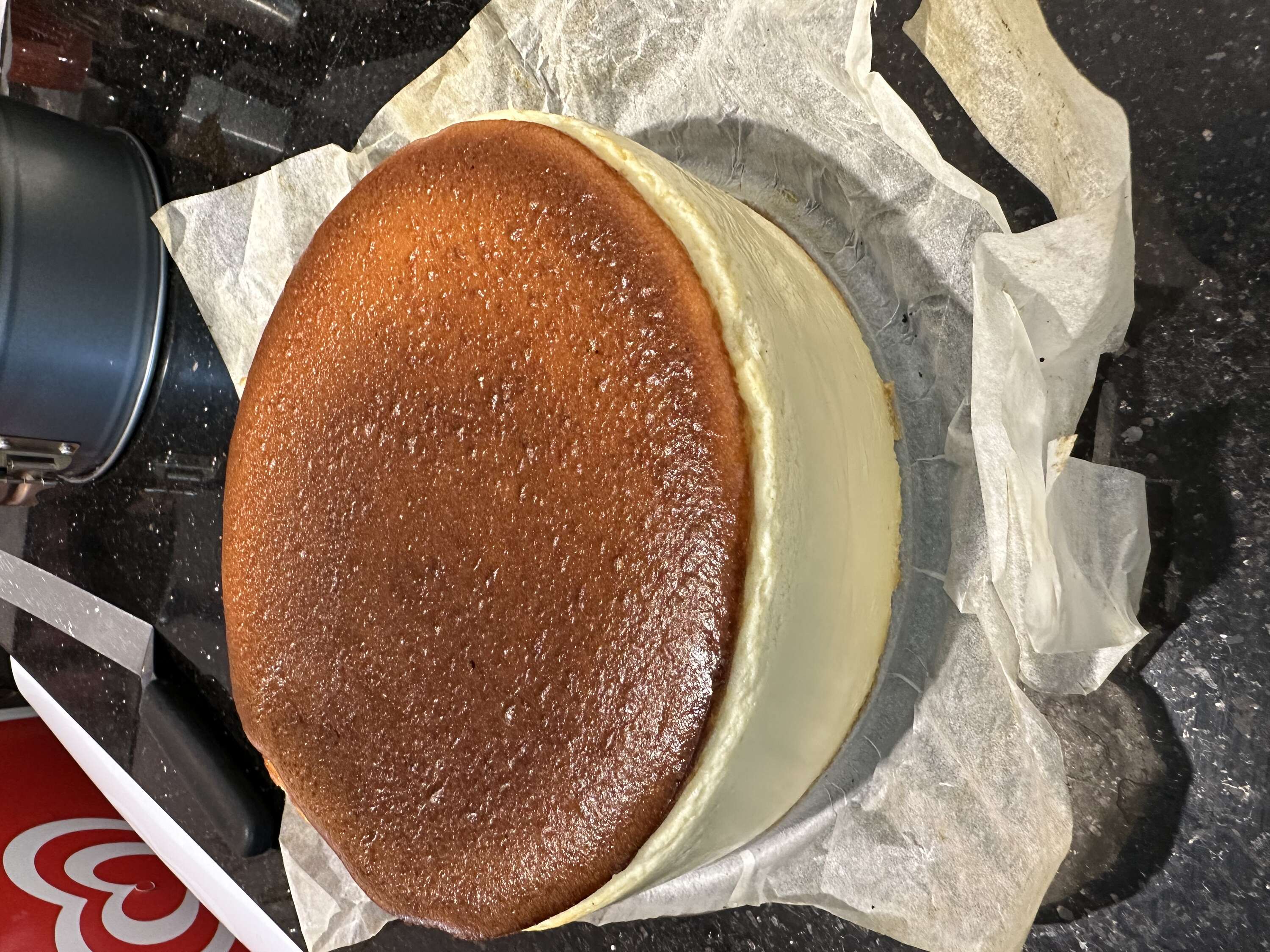 San Sebastian cheesecake with caramel sauce