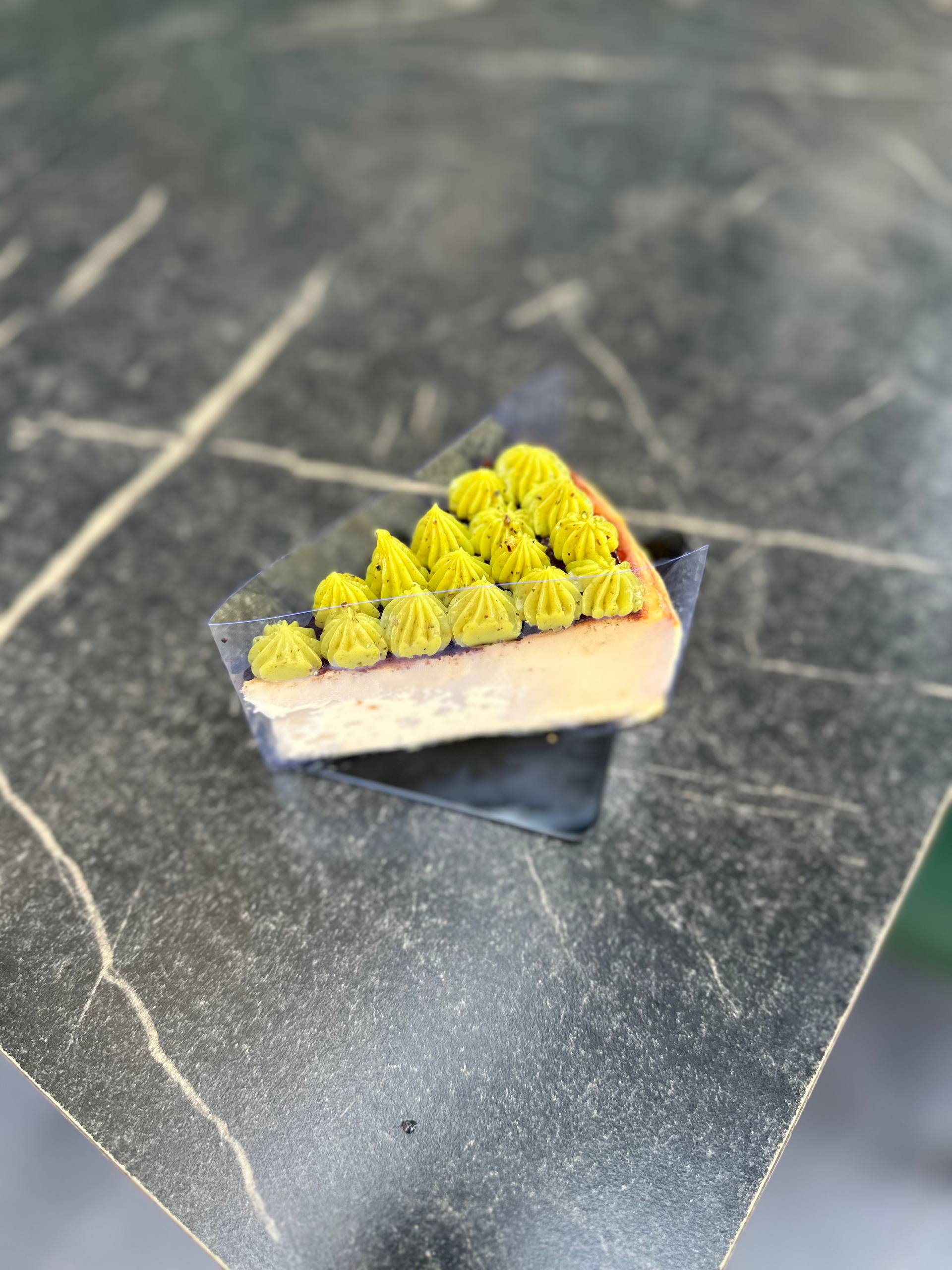 Pistachio San Sebastián cheesecake