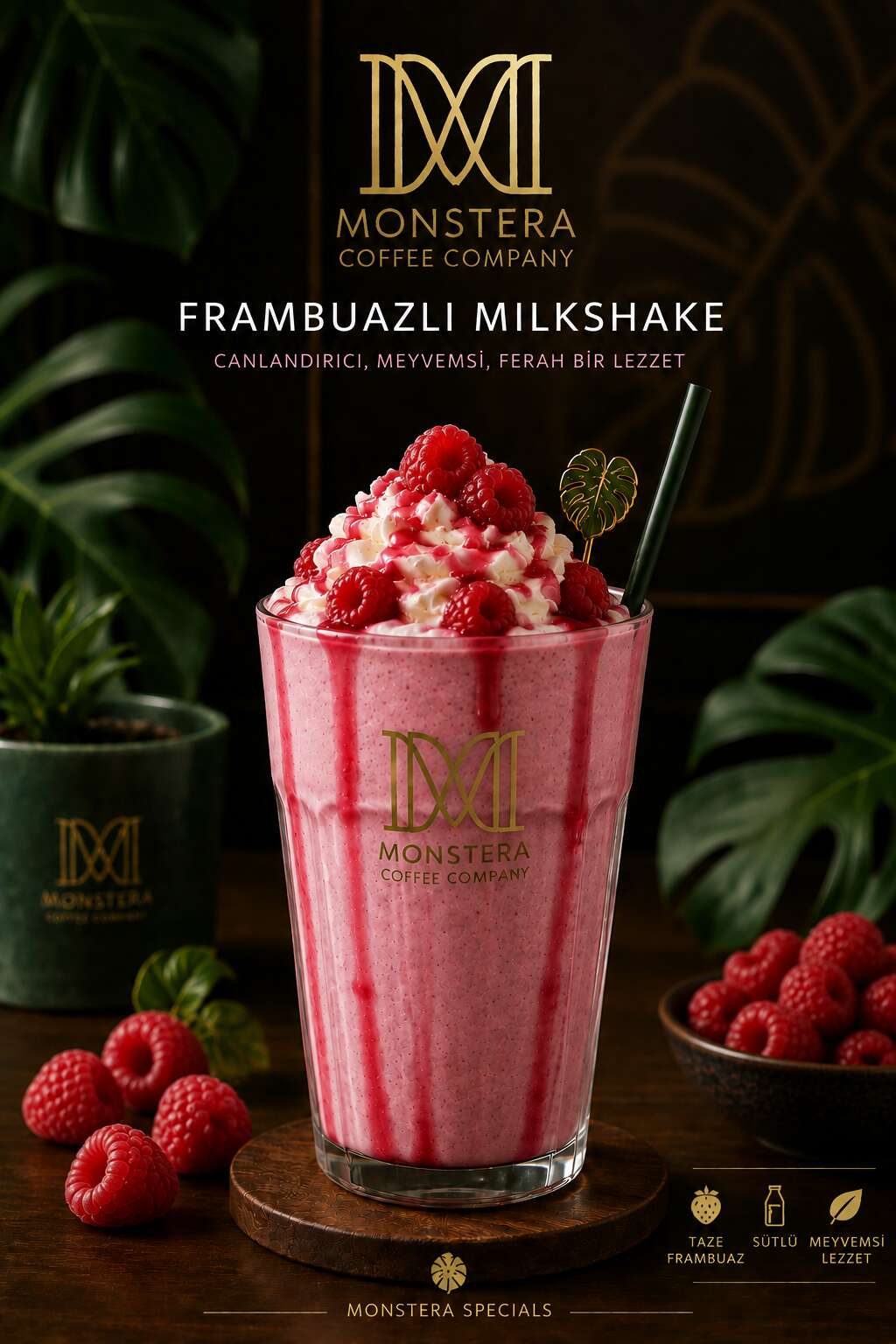 Raspberry milkshake