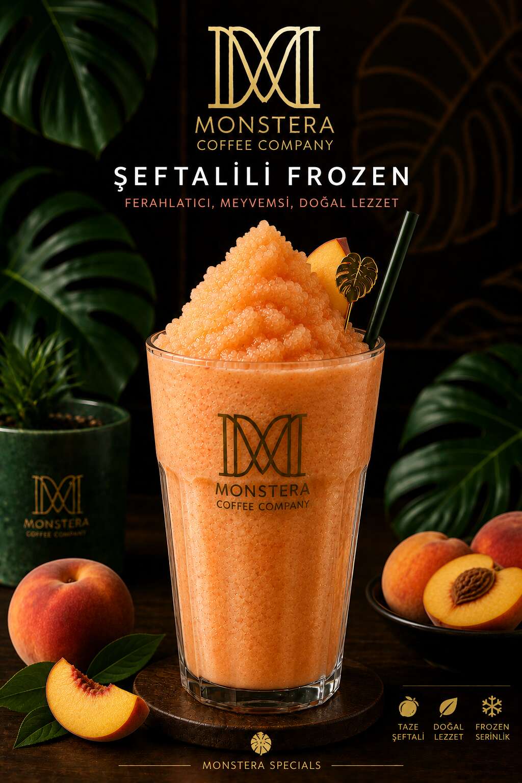 Peach frozen drink