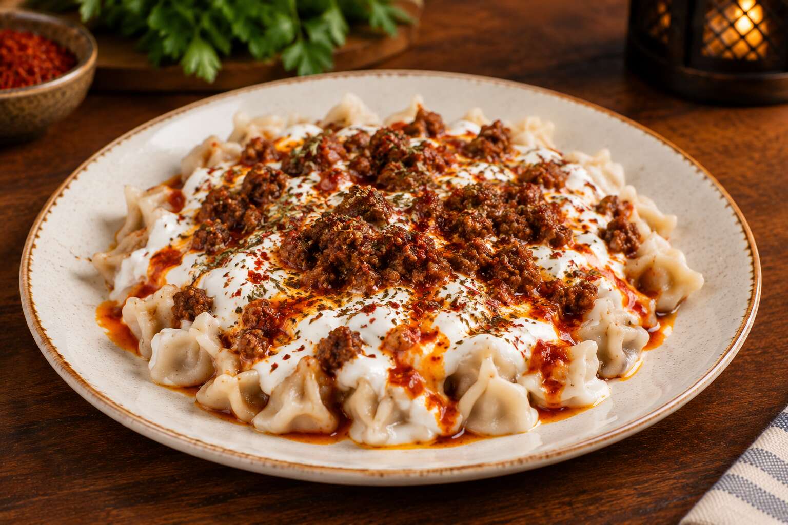 Etli Mantı (ev yapımı)