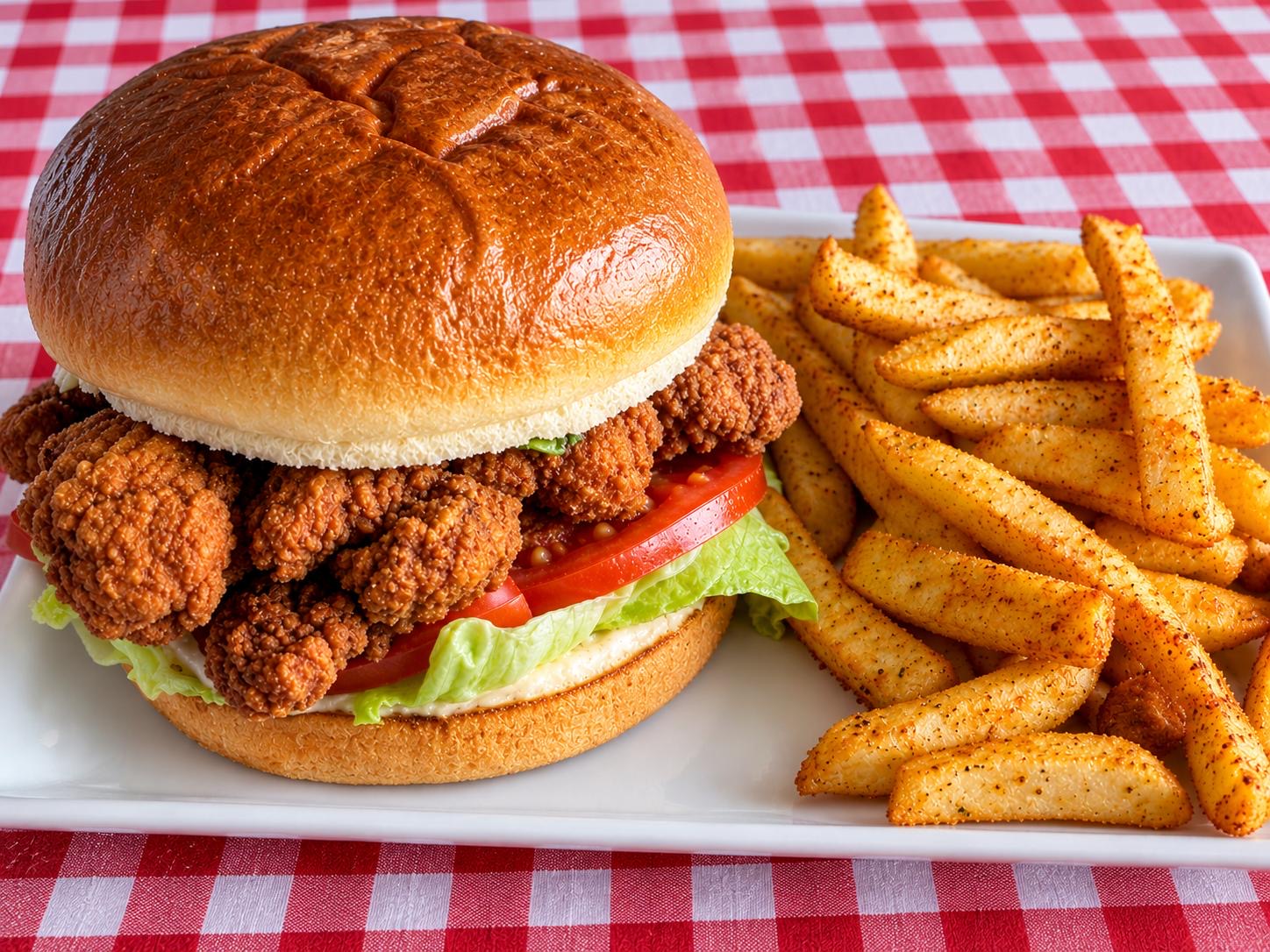 Crispy chicken burger
