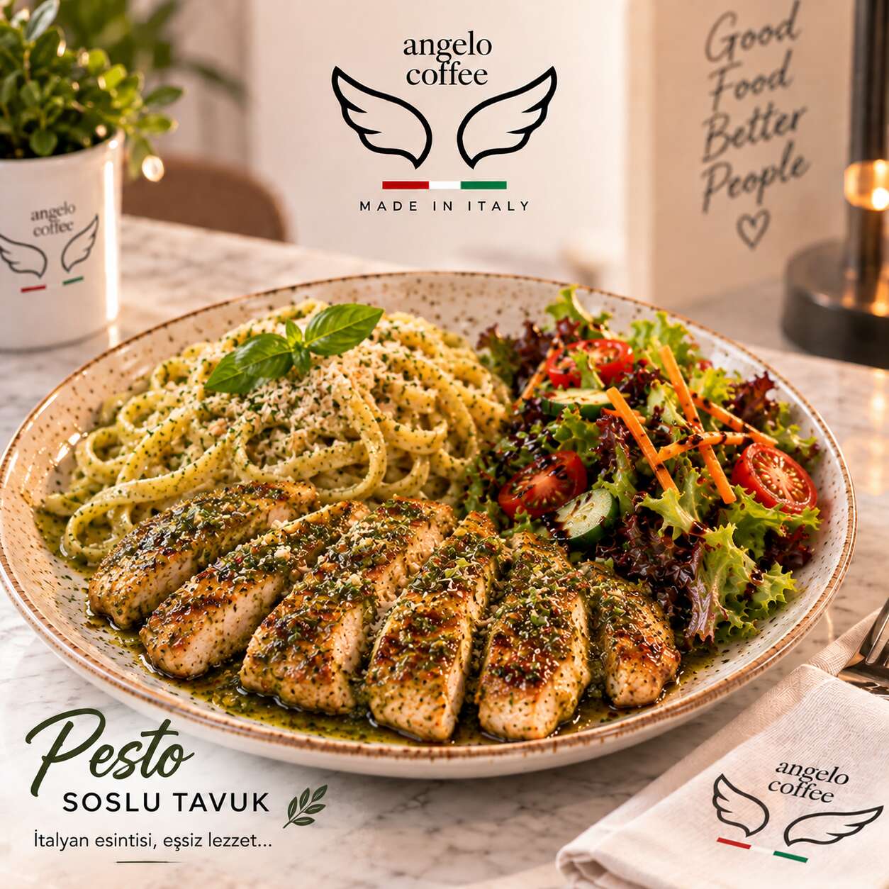 Pesto Soslu Tavuk