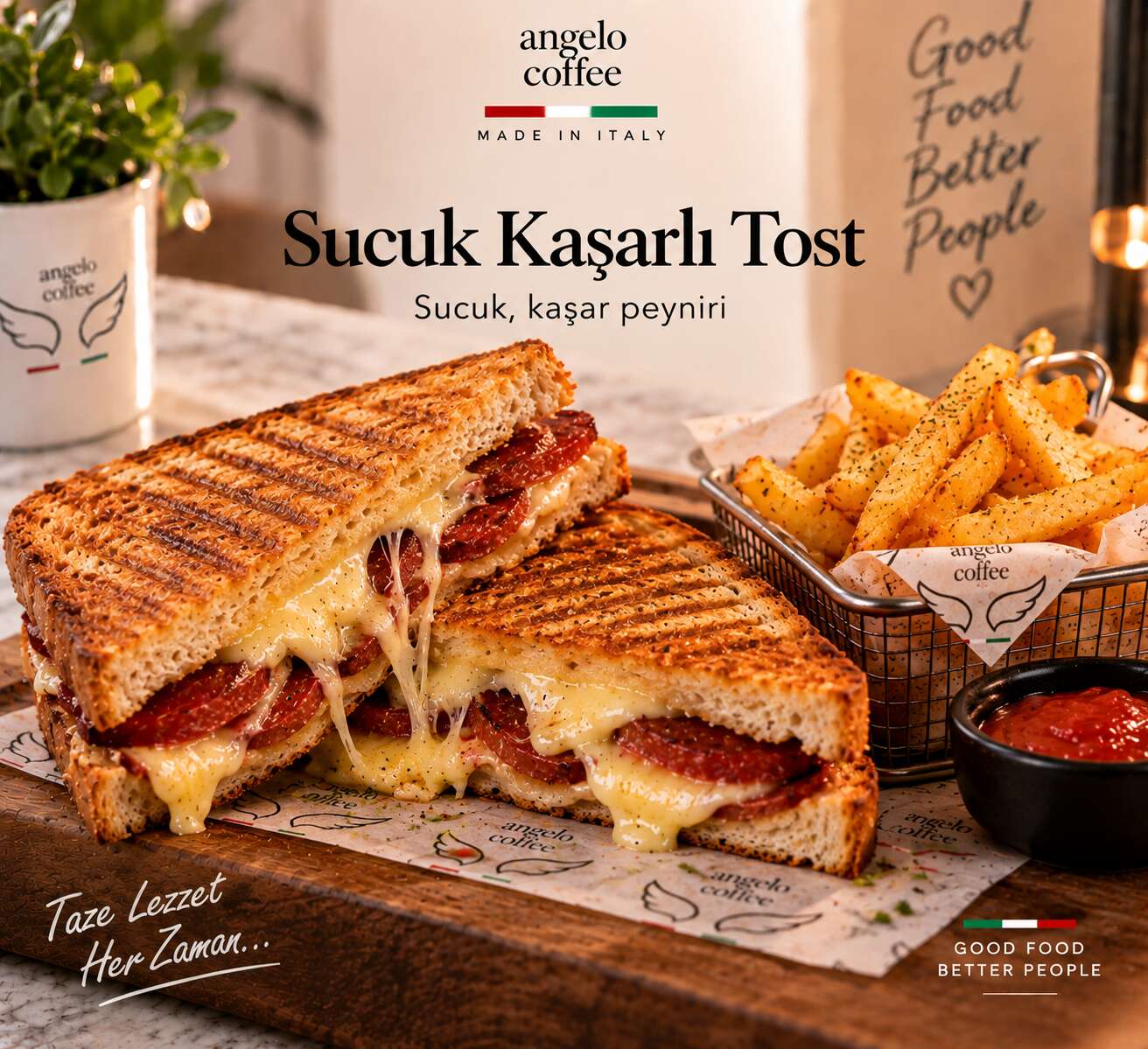 Sucuk Kaşarlı Tost