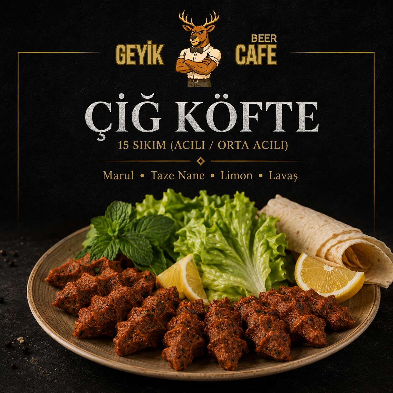 Çiğ köfte (15 pieces, spicy or medium spicy)