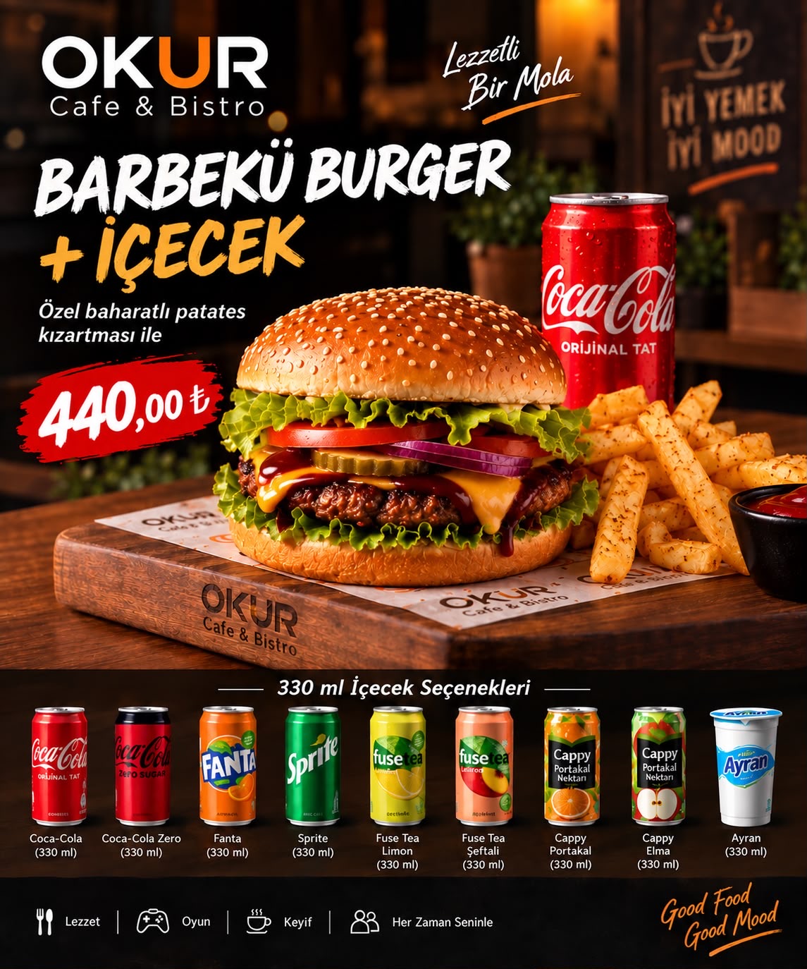 Barbekü Burger + 330 ml İçecek