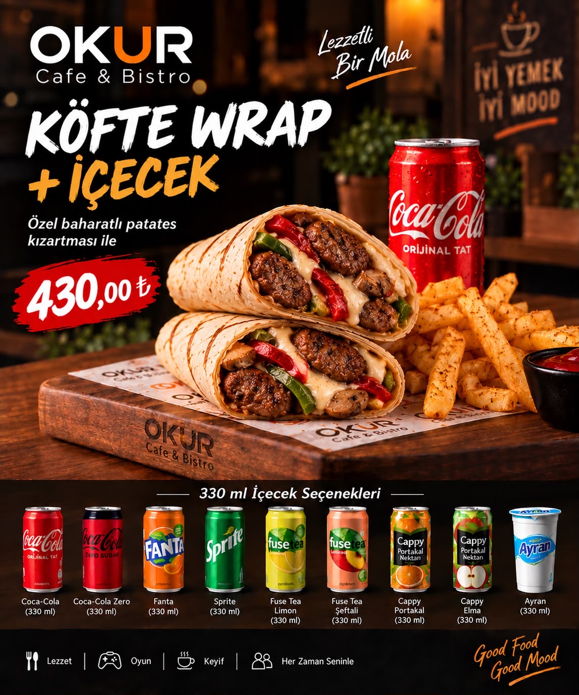 Köfte Wrap + 330 ml İçecek
