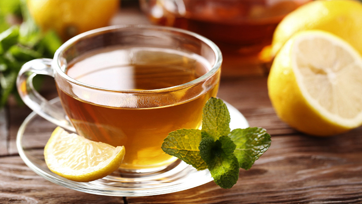 Mint and lemon tea
