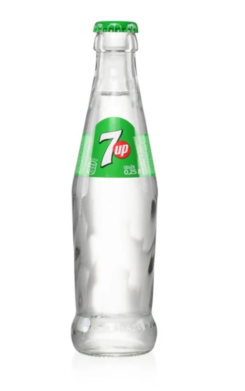 7UP Soda Glass Bottle
