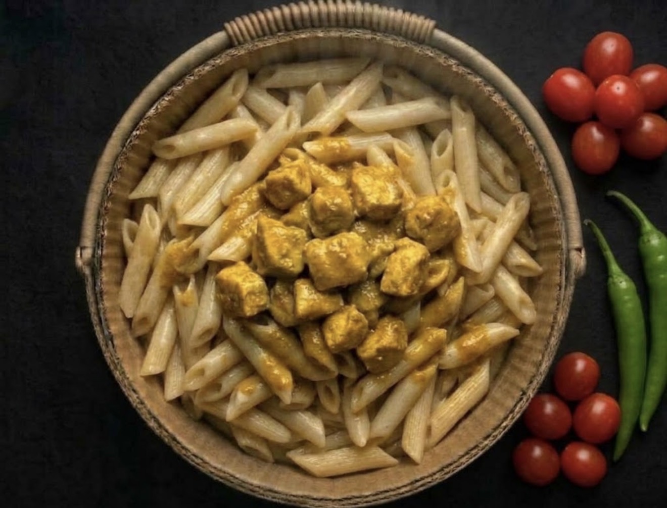 Bucket Chicken Pasta with Curry Sauce