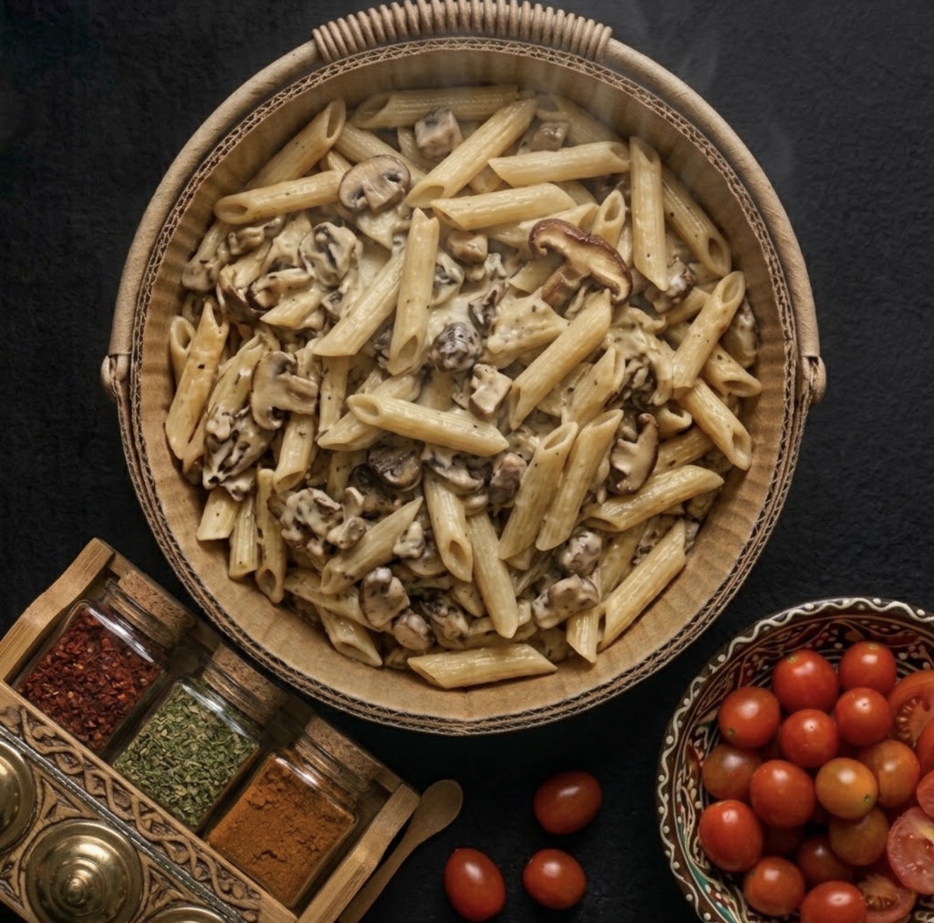 Bucket Creamy Mushroom Pasta