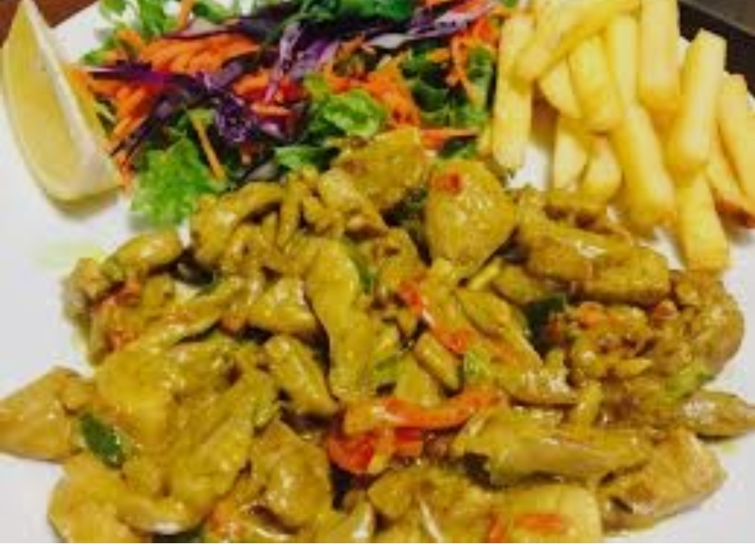 Chicken with curry sauce