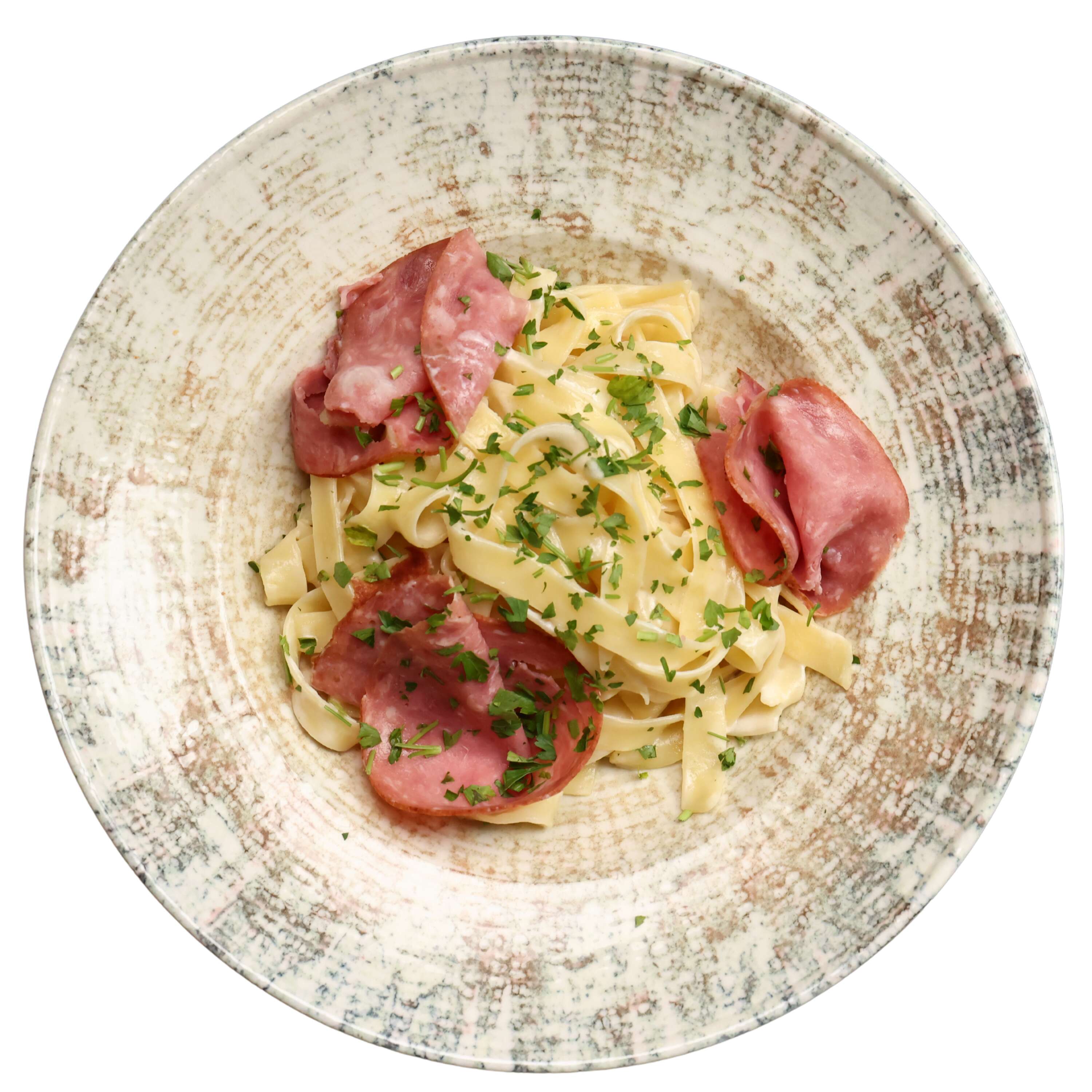 Fettuccine with smoked meat