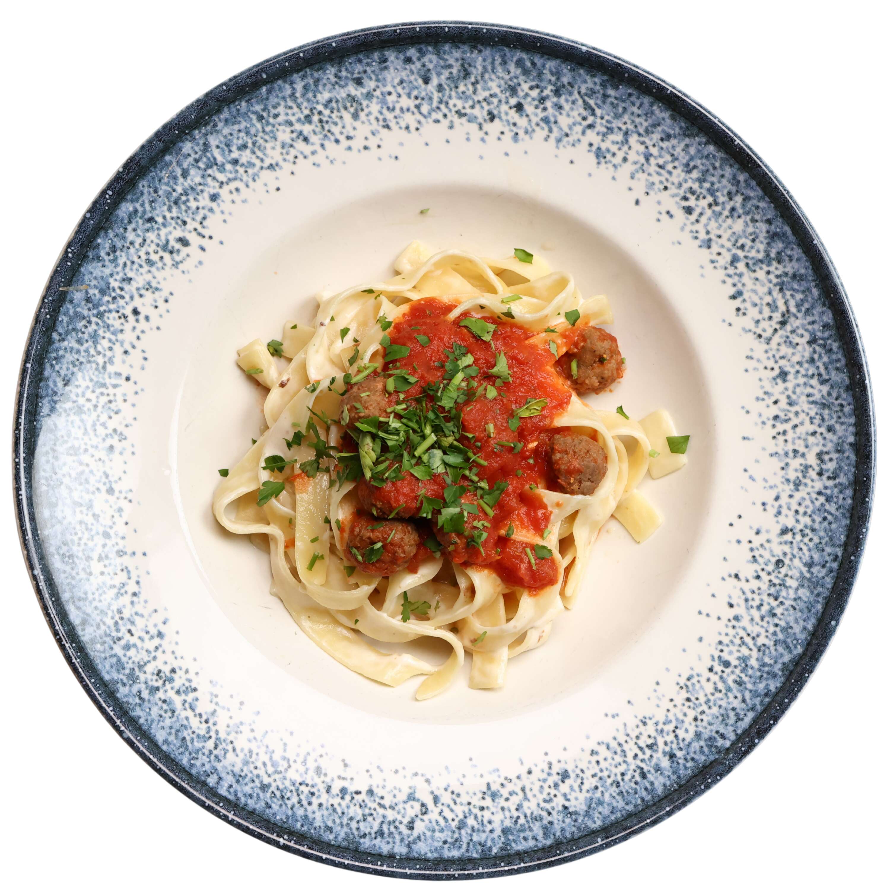 Fettuccine with meatballs