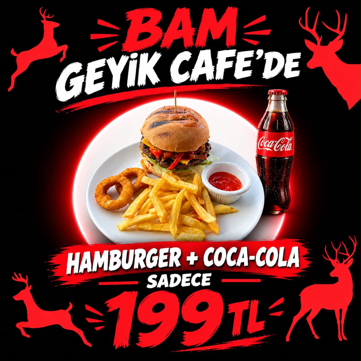 Classic hamburger and cola