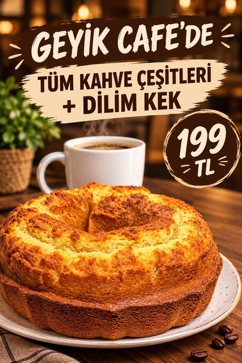 Your choice of cake and your choice of coffee