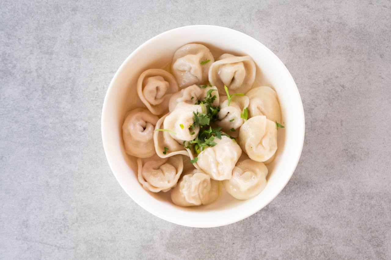 Turkey manti (Russian style)