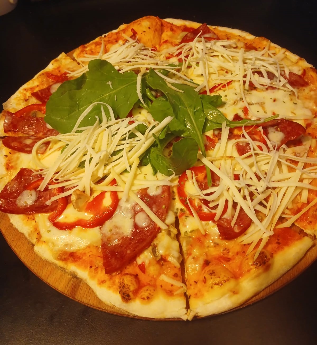 Smoked rib pizza