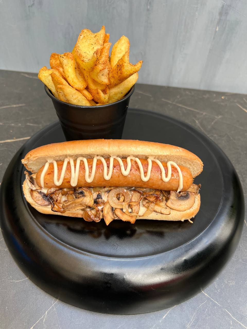 Mushroom hot dog