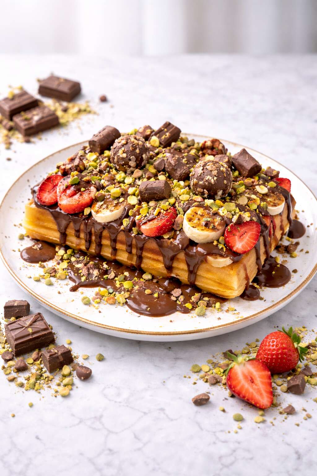 Chocolate Fruit Waffle