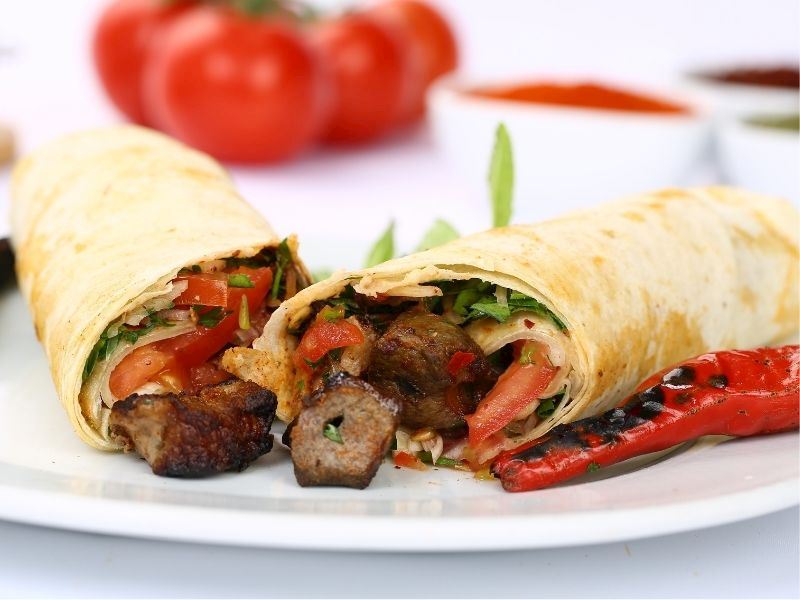 Turkish liver dürüm