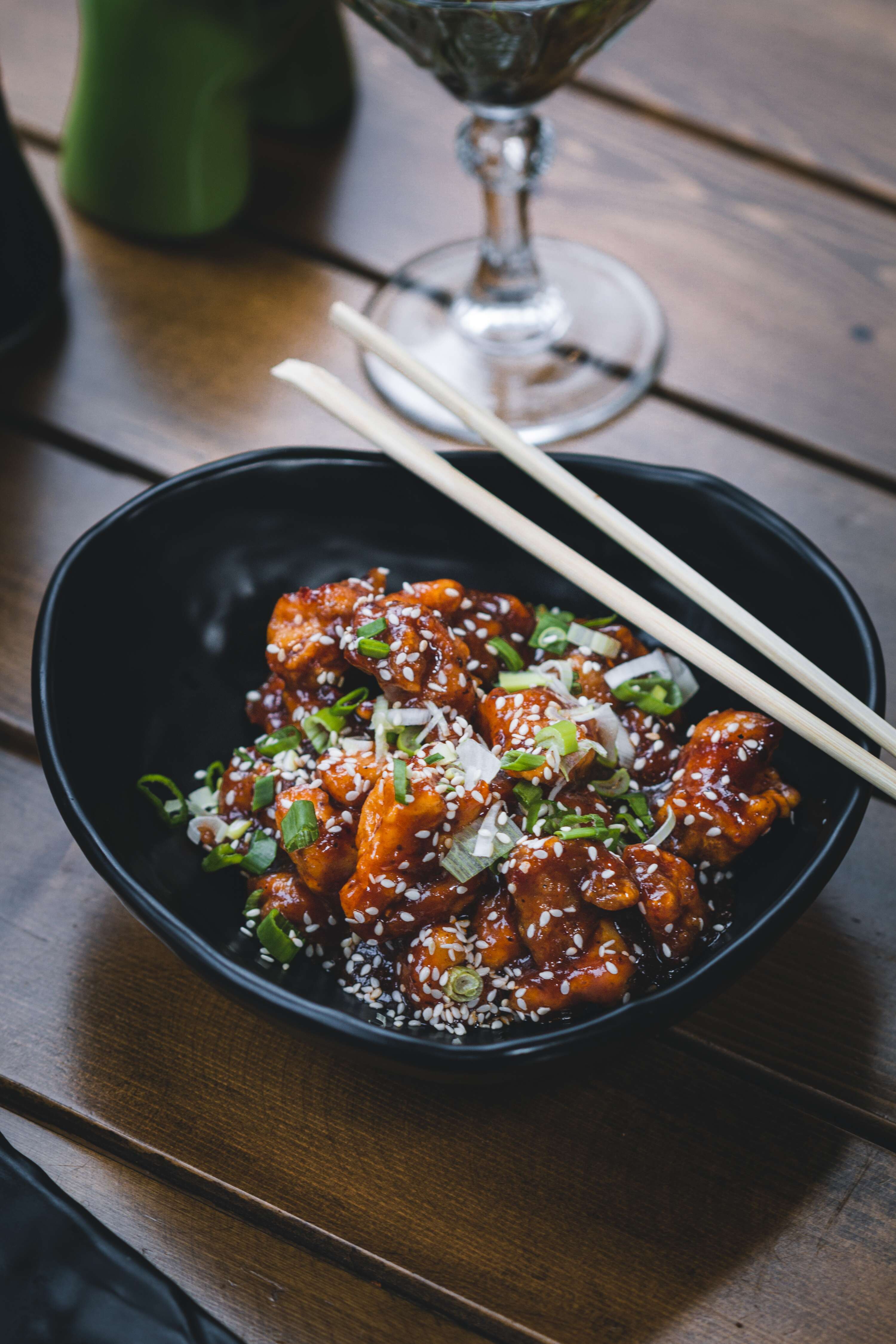 General Tso chicken with Korean-style sweet-and-sour-spicy sauce
