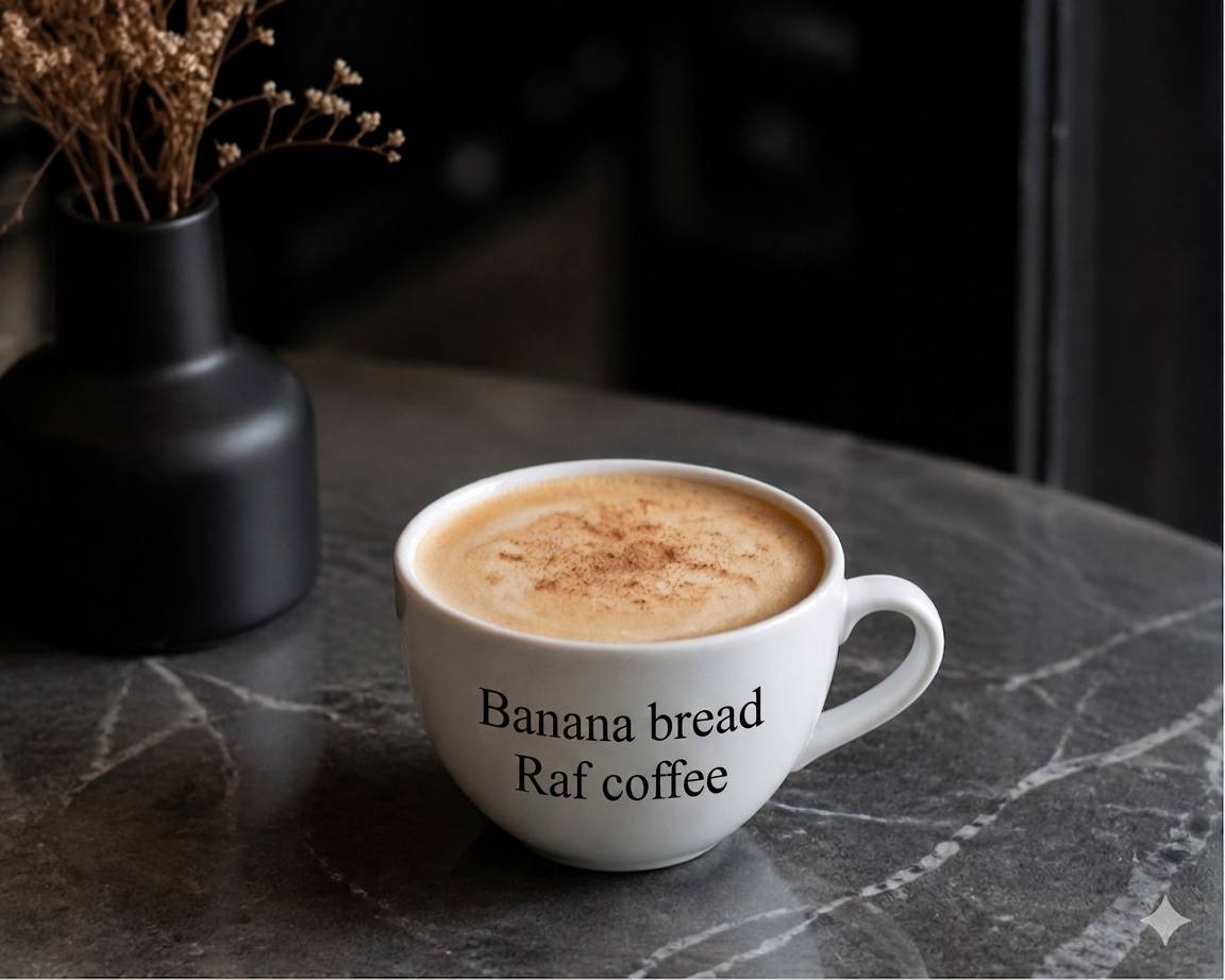 Banana Bread Raf Coffee